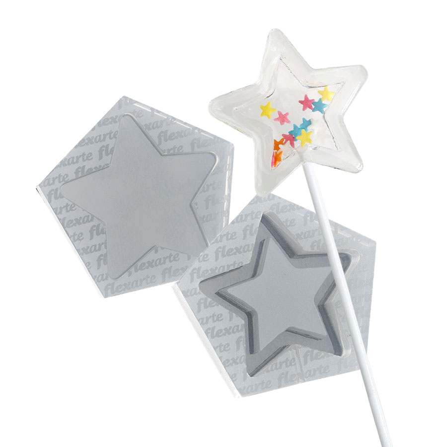 504 Pirulitos Estrela Chocalho 6 Cm