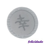598 Tampa de P  Chocalho Redondo – Simb  Japonês FELICIDADE 6 Cm