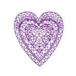 781 Renda de Coração Vitral Médio
