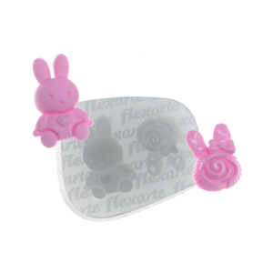 820 Coelho c/ Coração + Coelho c/ Laço e Flor